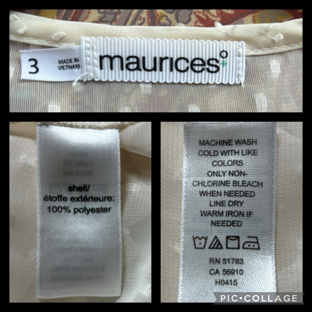 Maurice’s Sheer Cream Blouse - Picture 6 of 9